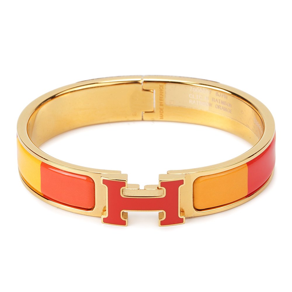 [Super Jewellery]H BRACELET ORANGE RAINBOW CERAMIC