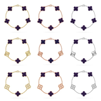 [Super Jewellery]CLOVER 5 MOTIF PURPLE STRIPES BRACELET COLLECTION