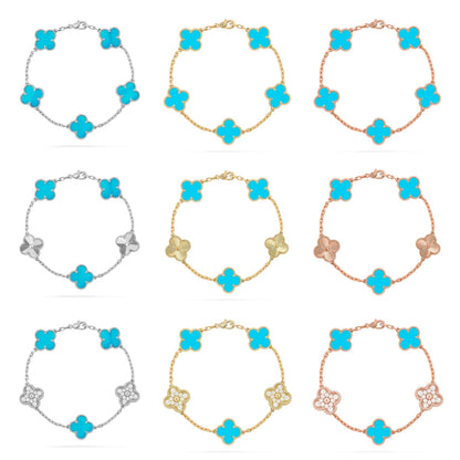 [Super Jewellery] CLOVER 5 MOTIF TURQUOISE BRACELET COLLECTION