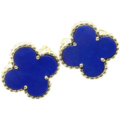 [Super Jewellery]CLOVER MINI 9.5MM BLUE AGATE EARRINGS