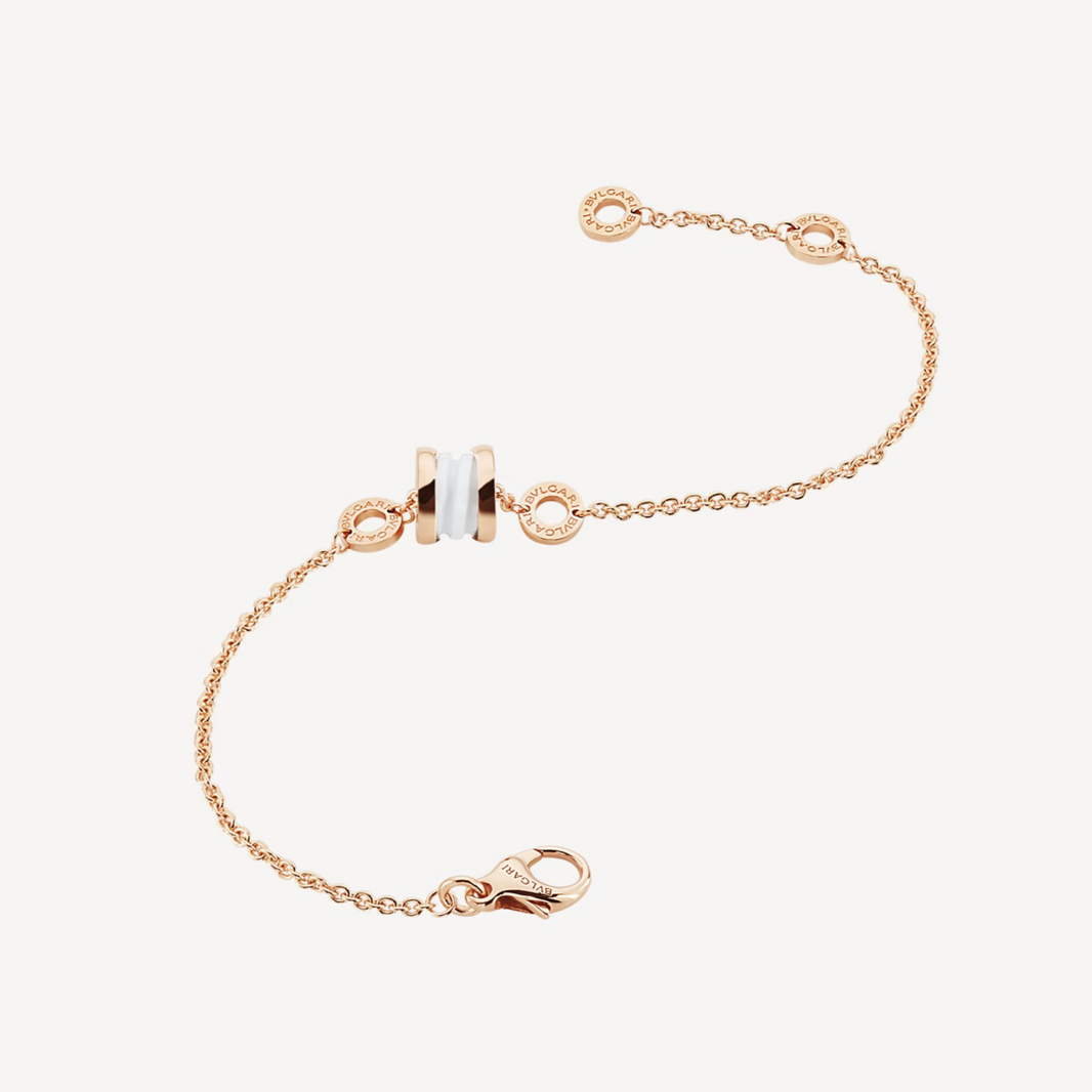 [Super]ZERO 1 SOFT PINK GOLD AND WHITE CERAMIC BRACELET
