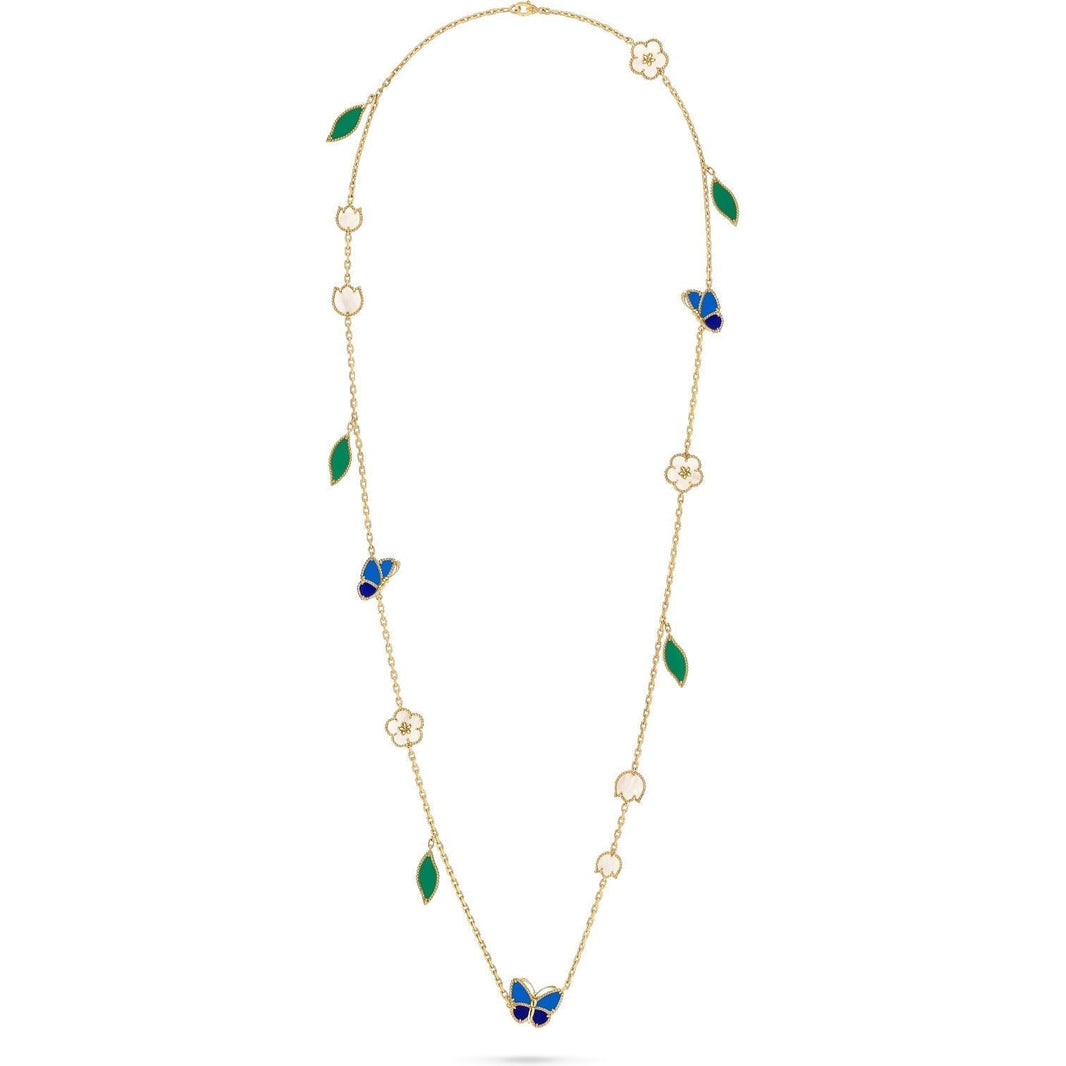 [Super Jewellery]LUCKY SPRING BUTTERFLY 15 FLOWER NECKLACE