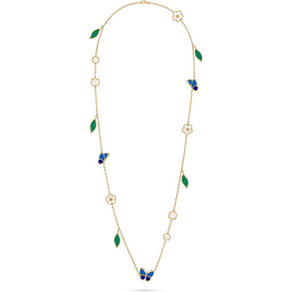 [Super Jewellery]LUCKY SPRING BUTTERFLY 15 FLOWER NECKLACE