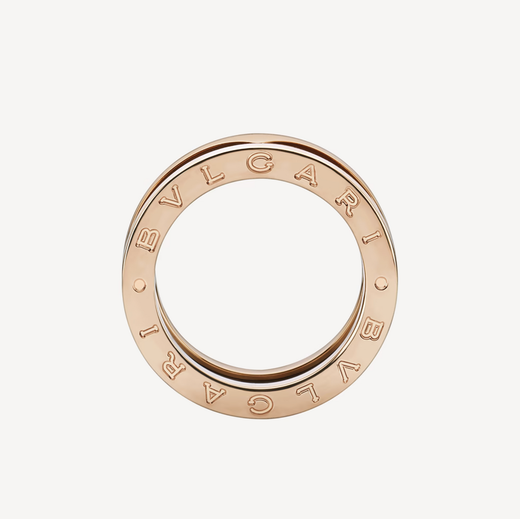 [Super]ZERO 1 TWO-BAND LOOPS AND BLACK CERAMIC PINK GOLD RING