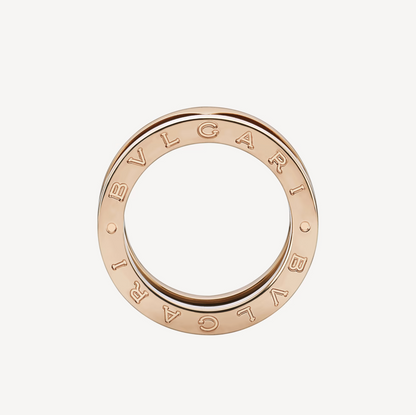 [Super]ZERO 1 TWO-BAND LOOPS AND BLACK CERAMIC PINK GOLD RING