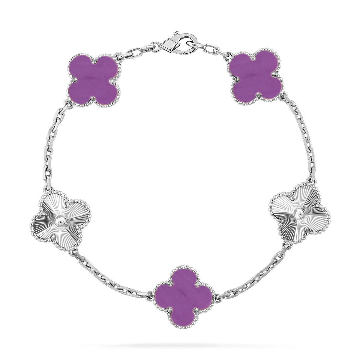 [Super CiCi ] KOLLEKTION: CLOVER 5-MOTIV-ARMBAND VIOLETT