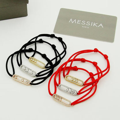 [Super Jewellery]Messika Care(s) pink cord pavé bracelet