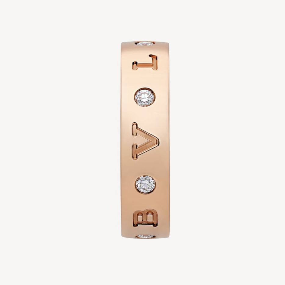 [Super]ZERO 1 ESSENTIAL PINK GOLD BAND WITH DIAMONDS RING