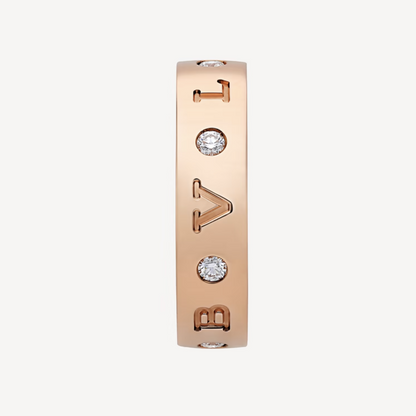 [Super]ZERO 1 ESSENTIAL PINK GOLD BAND WITH DIAMONDS RING