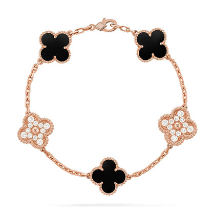 [Super Jewellery] CLOVER 5 MOTIF ONYXS BRACELET COLLECTION