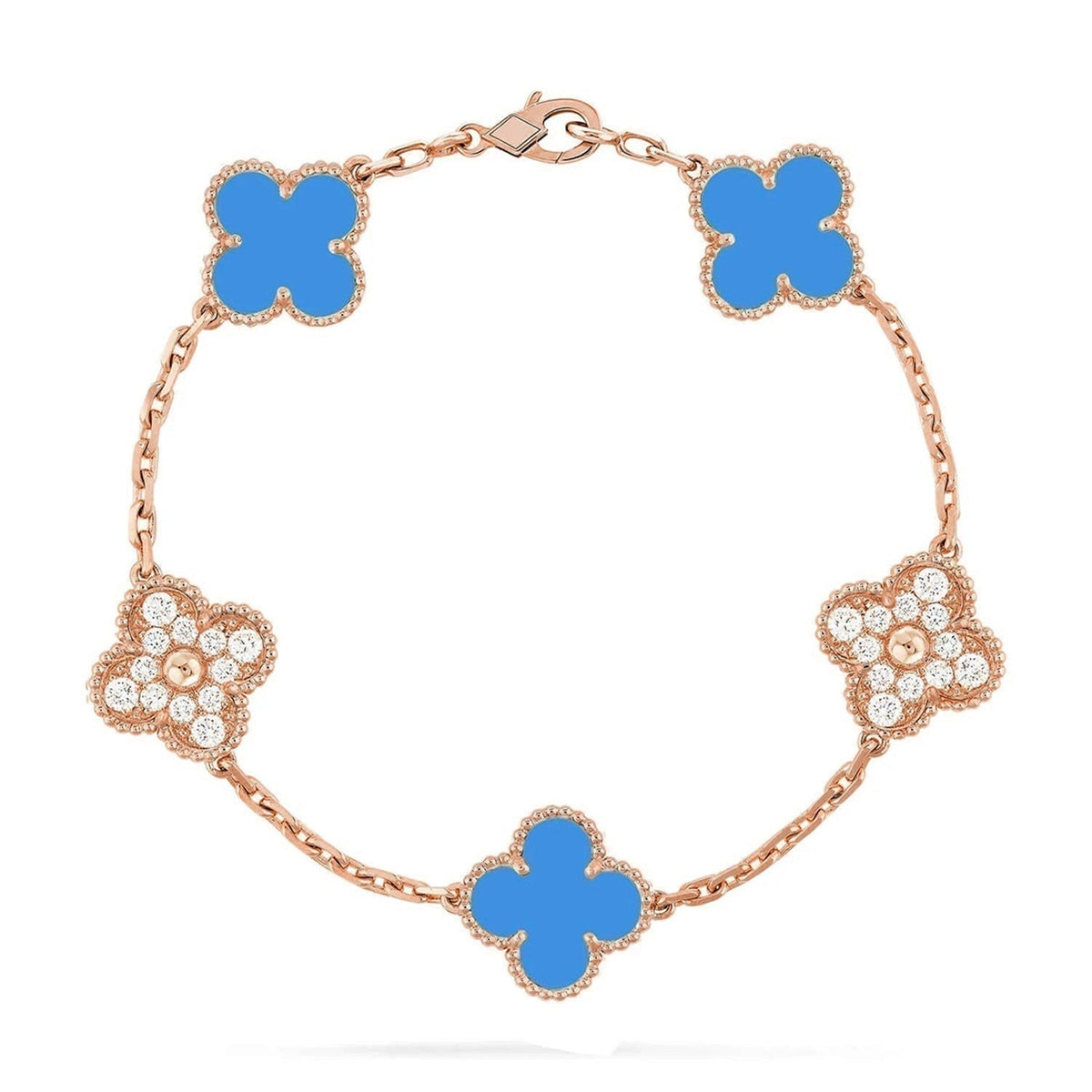 [Super CiCi ] CLOVER 5 MOTIF ARMBAND BLAUER ACHAT KOLLEKTION
