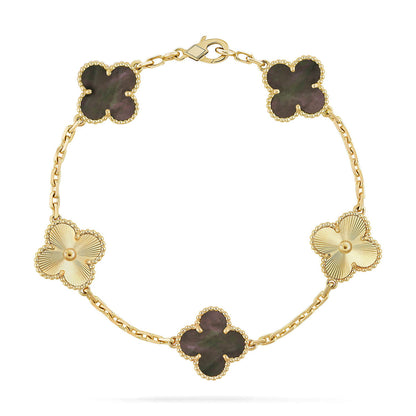 [Super Jewellery] CLOVER 5 MOTIF GRAY MOP BRACELET COLLECTION