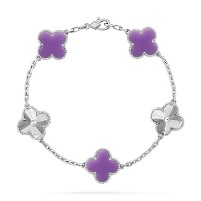 [Super Jewellery]CLOVER 5 MOTIF LIGHT PURPLE BRACELET COLLECTION