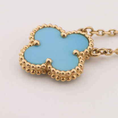 [Super Jewellery]CLOVER 15MM VINTAGE TURQUOISE NECKLACE