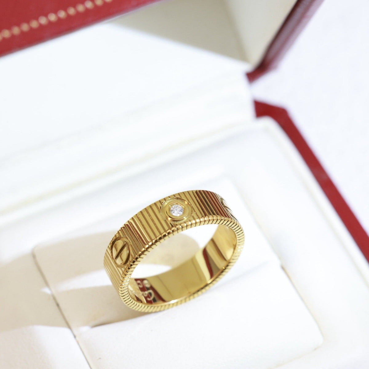 [Super CiCi]LOVE 6,5 MM UNLIMITED RING MIT 3 DIAMANTEN