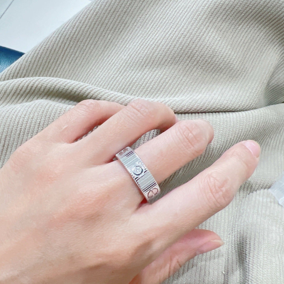 [Super CiCi]LOVE 6,5 MM UNLIMITED RING MIT 3 DIAMANTEN