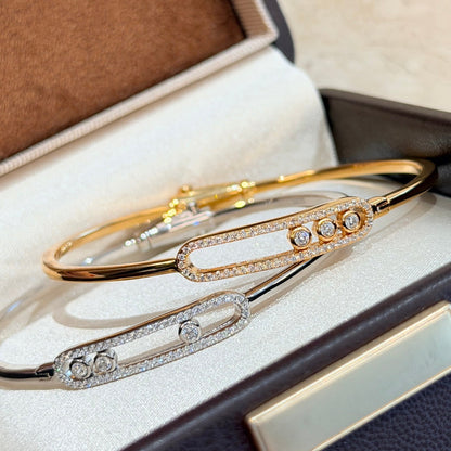 [Super Jewellery]Move Pavé Diamond Bangle Bracelet M