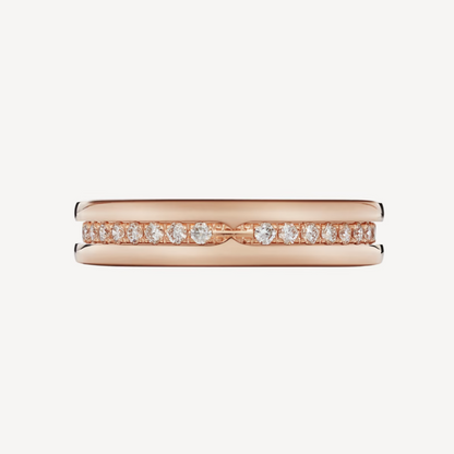 [Super]ZERO 1 ONE-BAND PAVED DIAMONDS ON THE SPIRAL RING