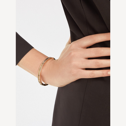 [Super]ZERO 1 SPIRAL AND PAVED DIAMOND GOLD BRACELET