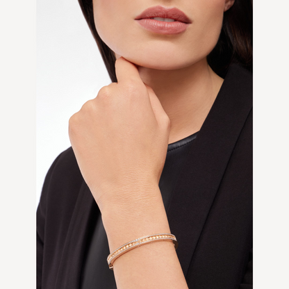 [Super]ZERO 1 SPIRAL AND PAVED DIAMOND PINK GOLD BRACELET
