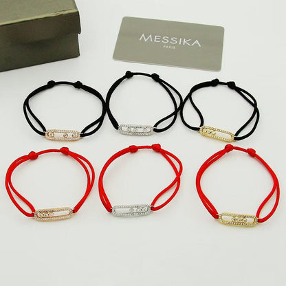 [Super Jewellery]Messika Care(s) pink cord pavé bracelet