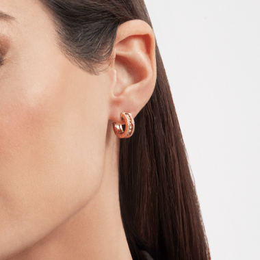[Super]ZERO 1 ROCK GOLD EARRINGS WITH STUDDED SPIRAL AND PAVED DIAMONDS