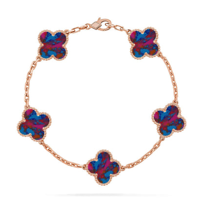[Super Jewellery]CLOVER 5 MOTIF COLOR GEMSTONES BRACELET COLLECTION