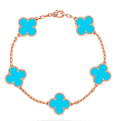 [Super Jewellery] CLOVER 5 MOTIF TURQUOISE BRACELET COLLECTION