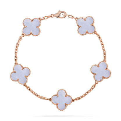 [Super Jewellery] CLOVER 5 MOTIF PURPLE CHALCEDONY BRACELET COLLECTION