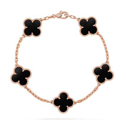 [Super Jewellery] CLOVER 5 MOTIF ONYXS BRACELET COLLECTION