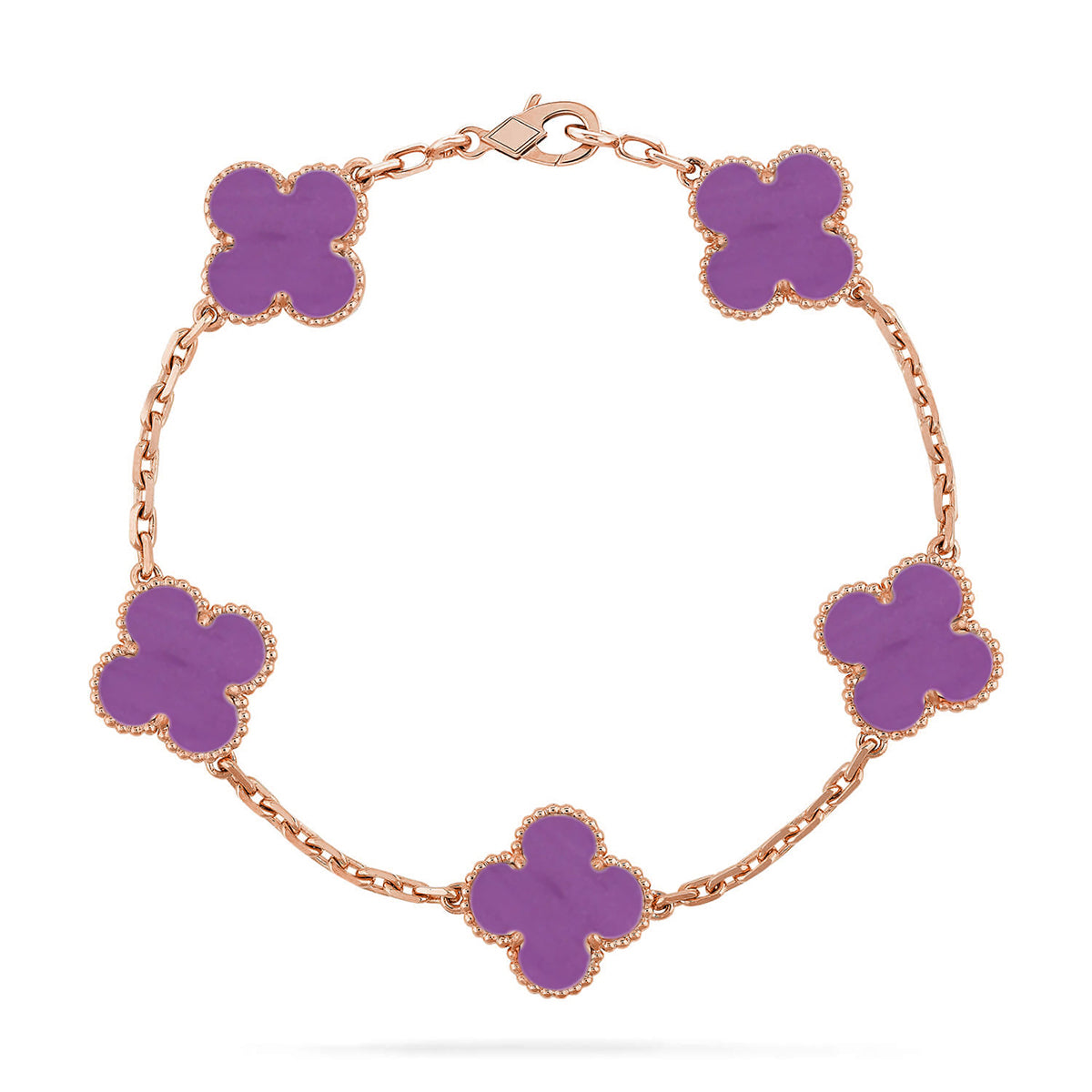 [Super CiCi ] KOLLEKTION: CLOVER 5-MOTIV-ARMBAND VIOLETT
