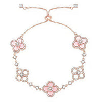 [Super Jewellery]CLOVER 5 MOTIF PINK BLUE RED WHITE BRACELET
