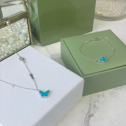 [Super Jewellery]BUTTERFLY TURQUOISE BUTTERFLY BRACELET SILVER