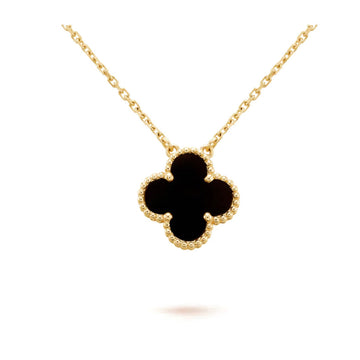 [Super CiCi ]CLOVER 15MM SCHWARZER ONYX EINZELNE BLUMENKETTE