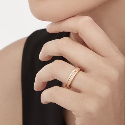 [Super]ZERO 1 ONE-BAND PAVED DIAMONDS ON THE SPIRAL RING