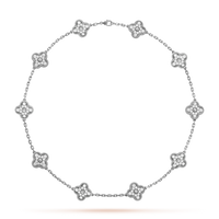 [Super Jewellery]CLOVER 10 MOTIFS DIAMOND NECKLACE