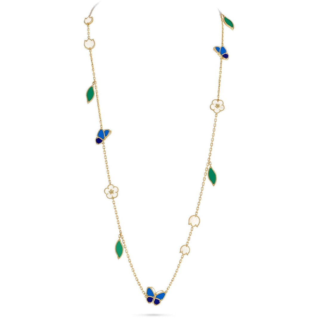 [Super Jewellery]LUCKY SPRING BUTTERFLY 15 FLOWER NECKLACE