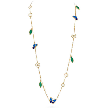 [Super Jewellery]LUCKY SPRING BUTTERFLY 15 FLOWER NECKLACE