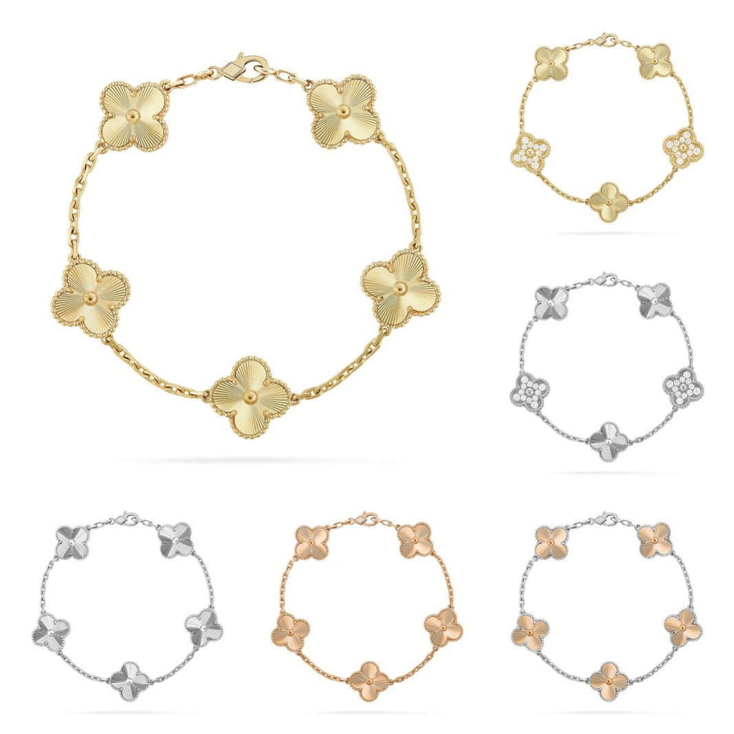 [Super Jewellery] CLOVER 5 MOTIF LASER BRACELET COLLECTION