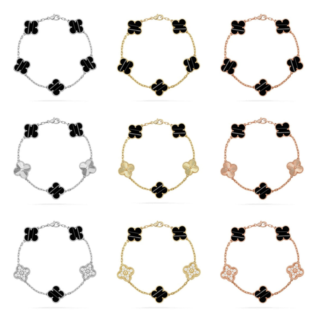 [Super Jewellery] CLOVER 5 MOTIF PULSAR STONE BRACELET COLLECTION