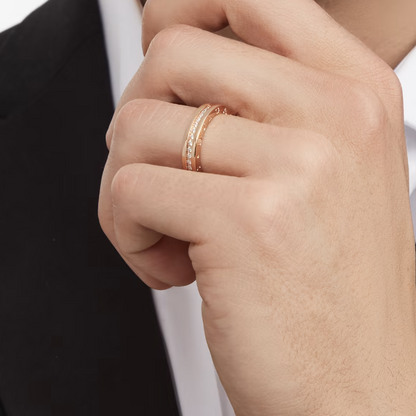 [Super]ZERO 1 ONE-BAND PAVED DIAMONDS ON THE SPIRAL RING