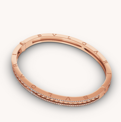 [Super]ZERO 1 SPIRAL AND PAVED DIAMOND PINK GOLD BRACELET