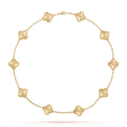 [Super Jewellery]CLOVER 10 MOTIFS LASER NECKLACE