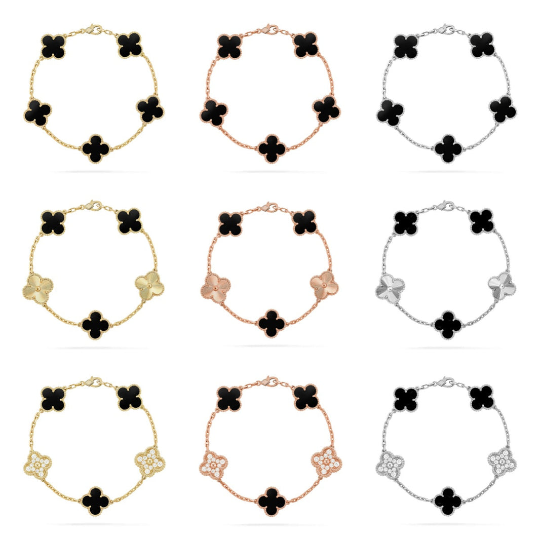 [Super Jewellery] CLOVER 5 MOTIF ONYXS BRACELET COLLECTION