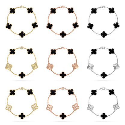 [Super Jewellery] CLOVER 5 MOTIF ONYXS BRACELET COLLECTION