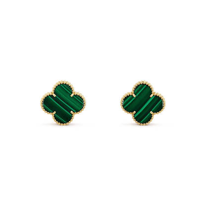 [Super Jewellery]CLOVER MINI 9.5MM MALACHITE  EARRINGS