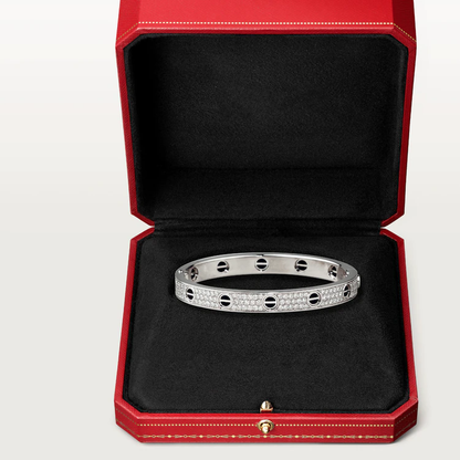 [Super Jewellery]LOVE BRACELET 6.1MM DIAMOND-PAVED CERAMIC