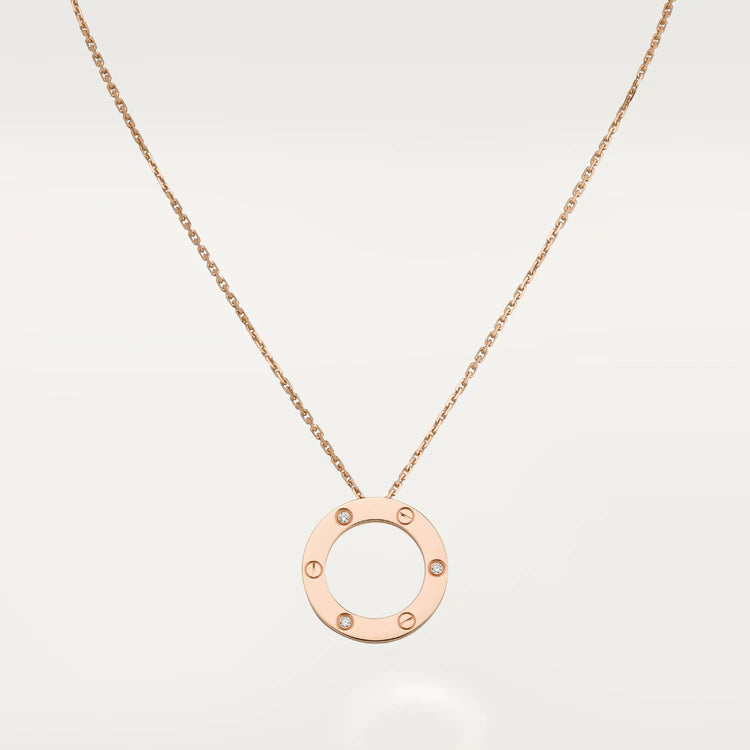 [Super Jewellery]LOVE NECKLACE 16MM 3 DIAMONDS