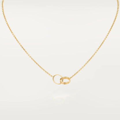 [Super Jewellery]LOVE NECKLACE DOUBLE RING GOLD