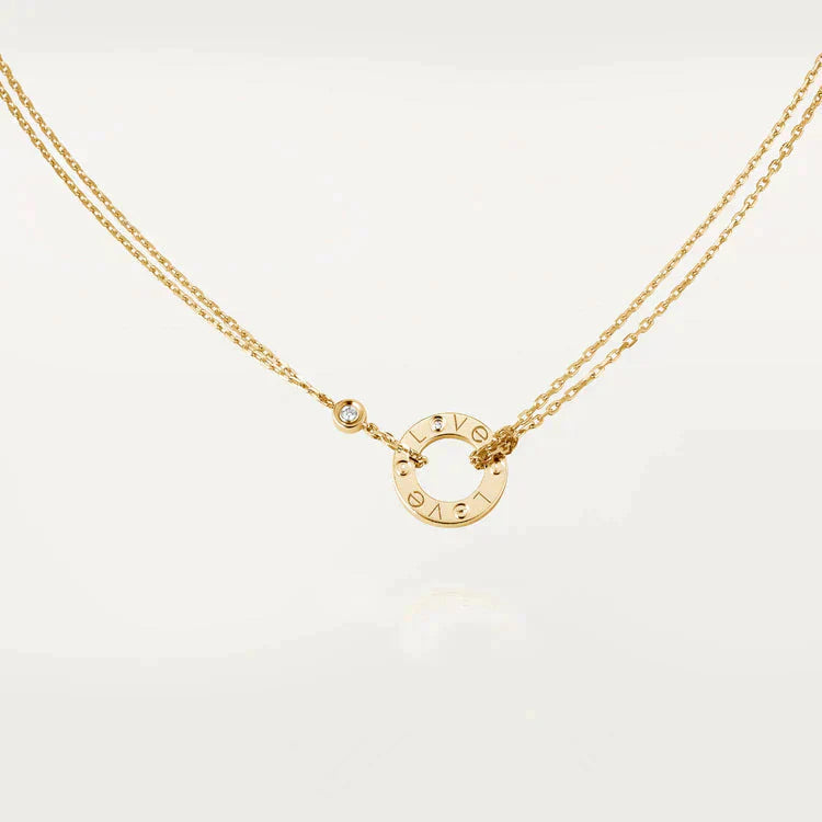 [Super Jewellery]LOVE NECKLACE 16MM 2 DIAMONDS